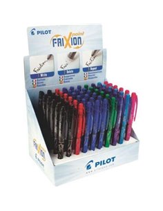 Pilot Frixion Point Présentoir de 60 Boligrafos de Gel Borrables - Pointe Fina 0.5mm - Trait 0.25mm - Grip Ergonomique - Recharg