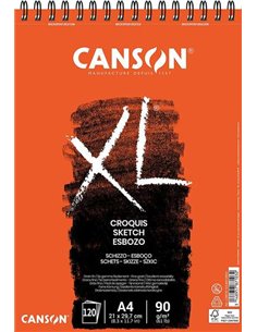 Canson XL Bloc de Croquis Avec 120 Feuilles A4 - Spirale Microperforado - 21x29.7cm - 90g - Couleur Marfil