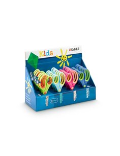 Dahle 54683 Kids Présentoir de 24 Ciseaux Infantiles 13cm - Puntas Redondeadas - Acier Inoxydable - Mangos Ergonomicos Recubiert