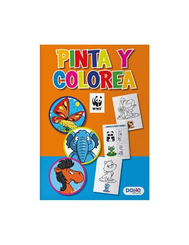 Dohe Libro de Colorear Avec Dibujos de Animales - Cubierta de Cartulina de 350gr - Intérieur de 30 Feuilles en Papier de 120gr -