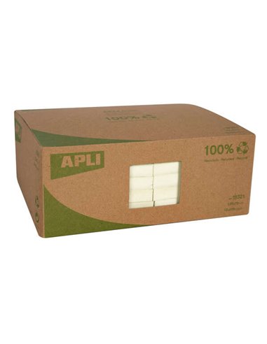 Apli Notas Adhesivas Recicladas Classic 125x75mm 12 Blocs - 100 Feuilles - Couleur Jaune