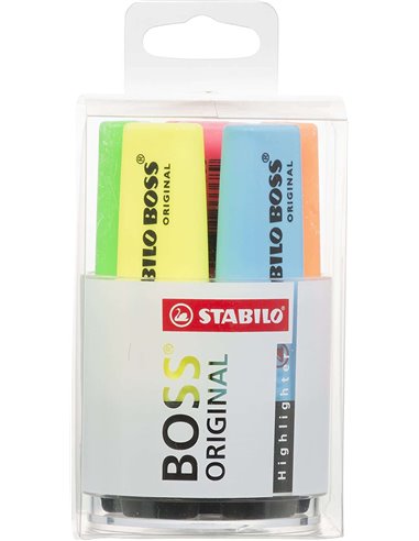 Stabilo Boss 70 Pack de 6 Marcadores Fluorescentes - Practico Cubilete de Escritorio - Trait entre 2 et 5mm - Rechargeable - Enc