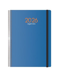 Dohe Syncro Agenda Annuel - Jour par page - Cubierta de Plastico - Sabado et Domingo misma Pagina - Fermeture Avec Goma Élastiqu