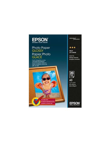 Epson Papier Fotografico Glossy A3 20 Feuilles - 297x420mm - 200gr