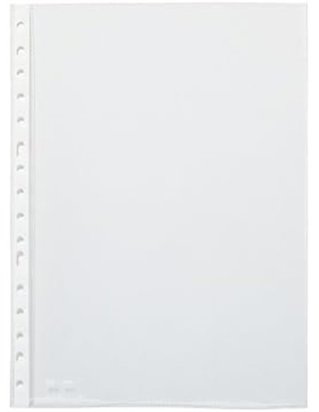 Pardo Pack de 100 Fundas Multitaladro A4 Transparentes 90 Micras - Acabado Chair de Orange - Renfort en Blanc