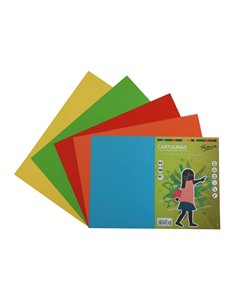 Fabrisa Pack de 50 Cartulinas 180 g/m² - Taille A3 - Couleurs Fuertes Assortis