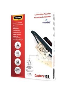 Fellowes Pack de 100 Fundas Pour Plastificar Brillo A5 - 125 Micras - Haute qualité - Transparent