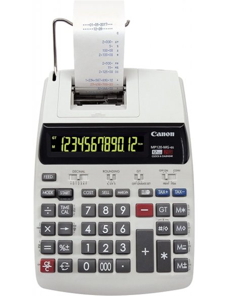 Canon MP120-MG-ES Calculadora de Impression Avec Écran LCD de 1 Linea 12 Digitos - Impression en Noir et Rouge - Design de Clavi