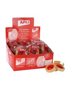 Apli Présentoir de 55 Cintas Adhesivas Transparent 12 mm x 33 m