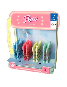 Pilot G-2 Flow Présentoir Avec 48 Boligrafos Encre de Gel Retractiles - Pointe 0.7mm - Trait 0.32mm - Rechargeable - Grip Ergono