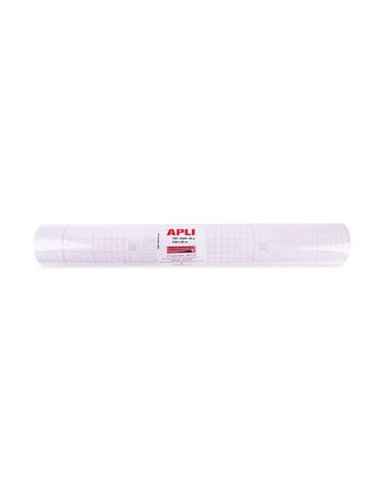 Apli Rollo de Polipropileno Transparent 20x0.50m 80m micras - Adhésif Reposicionable - Système Easy Peel - Cuadricula de Precisi
