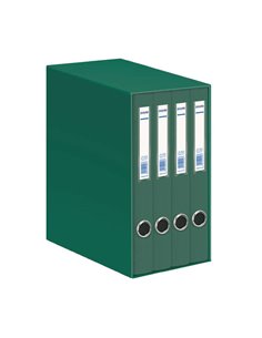Dohe Oficolor Modulo de 4 Archivadores Avec Rado - Lomo Estrecho - Format Folio - Carton Forrado - Couleur Vert