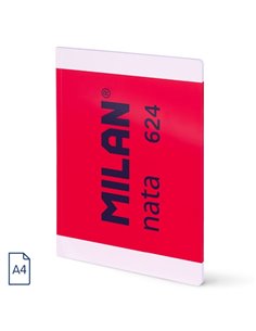 Milan Nata 624 Carnet Encolada Format A4 Liso - 48 Feuilles de 95 gr/m2 - Microperforado - Couleur Rose