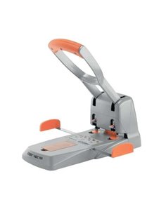 Rapid HDC150 Perforateur Perforador Pour Gruesos - Jusqu'à 150 Feuilles - 2 Orificios - Punzones 6mm - Couleur Argent/Orange