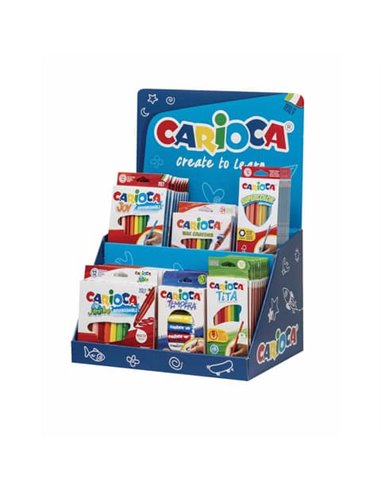 Carioca Présentoir Core Comprend 8 Joy Box 12uds, 12 Supercolor Pencils Box 12uds, 6 Tempera Tubes 12ml x 5uds, 6 Jumbo Box 12ud