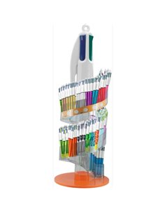 Bic 4 Colours Présentoir de 216 Boligrafos de Bola Retractiles + 150 Bic Cristal Bleu de Regalo - Pointe Media de 1.0mm - Encre 
