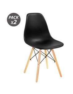 Muvip Pack 2 Sillas Design D100 - Couleur Noir