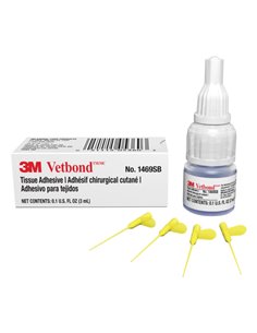 3M Vetbond Adhésif pour tissus - 3ml - Referme rapidement les plaies - Comprend 4 Applicateurs - Couleur Transparent