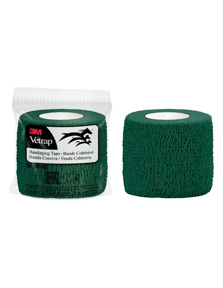 3M Vetrap Venda Cohesiva - 5cm x 4.5m - Flexible - Respirant - Autoadhesiva - Couleur Vert Militar