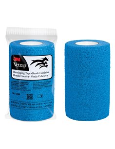 3M Vetrap Venda Cohesiva - 10cm x 4.5m - Flexible - Respirant - Autoadhesiva - Couleur Bleu