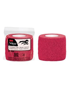 3M Vetrap Venda Cohesiva - 5cm x 4.5m - Flexible - Respirant - Autoadhesiva - Couleur Rouge
