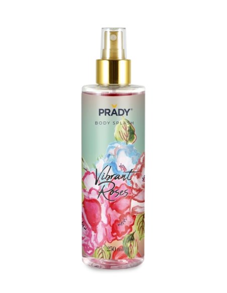 Prady Body Splash Vibrant Roses - Flacon de 250 ml - Spray pulvérisateur