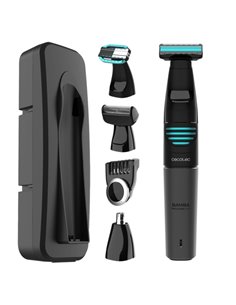 Cecotec PrecisionCare 5in1 Afeitadora Recortadora 5 en 1 - 500mAh - Cabezales Multifuncion - Peine Réglable 1-10mm - IPX5 - Indi