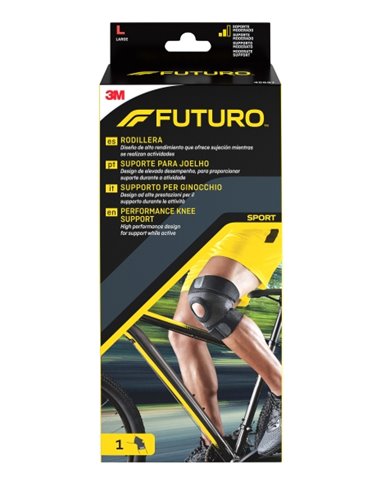 Futuro Rodillera - L (43.2 - 48.3cm) - Usage de Alto Rendimiento - Forma Anatomica - Respirant - Couleur Gris Foncé