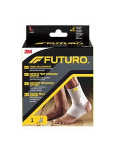 Futuro Comfort Tobillera - Taille L (38.1 - 44.5cm) - Respirant - Élastique - Couleur Gris