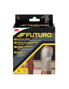 Futuro Comfort Rodillera - Taille L (43.2 - 49.5cm) - Respirant - Élastique - Couleur Gris