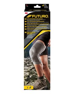 Futuro Rodillera - Taille L - Estabilizadora - Usage de Alto Rendimiento - Respirant - Élastique - Couleur Gris Foncé