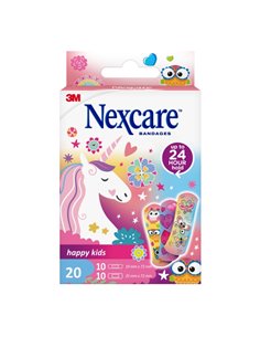 Nexcare Happy Kids Magic Pack de 20 Pansements assortis - Transpirables - Pour Pieles Delicadas - Couleur Estampado Infantil
