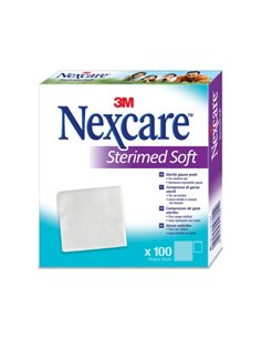 Nexcare Sterimed Pack de 100 Compresas de Gasa No Tejida - 10x10cm - Esteril - Transpirables - Couleur Blanc