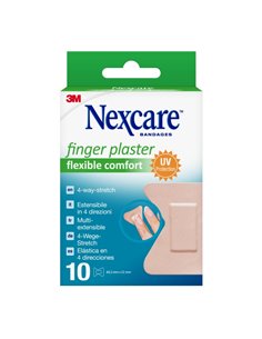 Nexcare Flexible Comfort Finger Pack de 10 Pansements Pour Plaies - 44.5x51mm - Respirant - Élastique - Couleur Chair