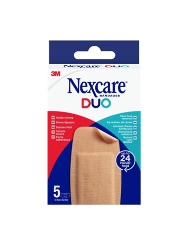 Nexcare Duo Pack de 5 Pansements assortis - Transpirables - Résistant à l'eau - Retirada Sans Dolor - Couleur Chair