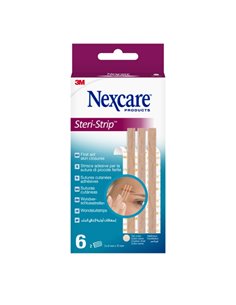 Nexcare Steri-Strip Pack de 6 Suturas Cutaneas - 6x75mm - Adhesivas - Respirant - Couleur Chair