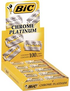 Bic Chrome Platinum Présentoir de 20 Cajas de 5 Feuilles de Afeitar Double Filo