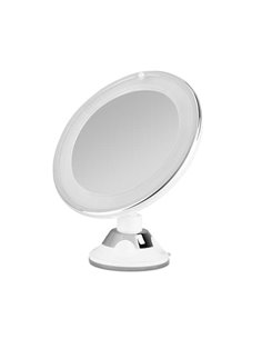 Orbegozo ESP 1010 Espejo Cosmetico Avec Luz LED - Aumento 10X - Ventosa Réglable - Diametro 17cm - Luz Blanca Pour Corregir Impe
