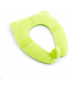 Innovagoods Foltry Reductor de Inodoro Pliable - Antisalpicaduras - Antidérapant - Facile Nettoyage - 29x6x34cm - Couleur Vert