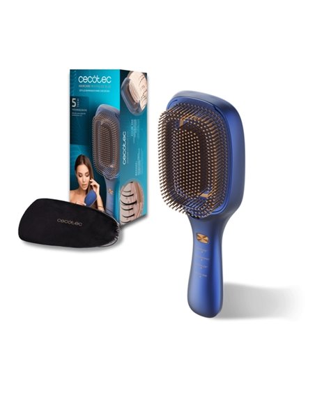 Cecotec HairCare Revitalize Blue Cepillo Reparador de Cabello - Multifuncional - Masaje Vibratorio - Emision de Iones Negativos 