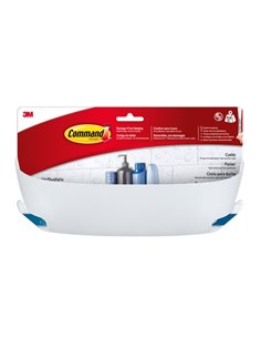 Command Cesto Organizador de Aseo - Supporte jusqu'à 3kg - Comprend 4 Tiras Adhesivas - Couleur Blanc