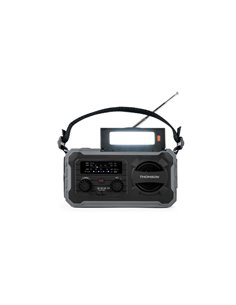 Thomson Radio Solar Portable SOS - AM/FM - Batterie de 8000mAh - Linterna de Emergencia - 3 Modos de Charge - Funcion Powerbank 