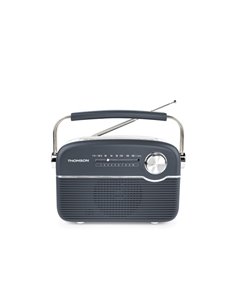 Thomson Radio Solar Portable Retro RTS450BT - FM - Charge Par Energia Solar ou USB-C - Antena Telescopica - Bluetooth - Couleur 