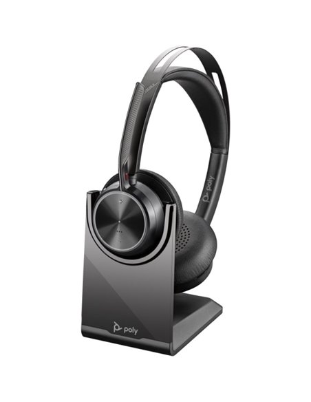 HP Poly Voyager Focus 2 MS Écouteurs Avec Microfono Bluetooth 5.1 - Cancelacion de Ruido - Almohadillas Acolchadas - Autonomie j