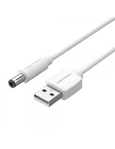 Vention Câble Alimentation USB-À Mâle à DC 5.5mm Mâle - 1.5m - Couleur Blanc