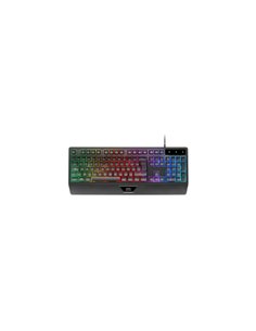 Mars Gaming MK124 Clavier Completo Hibrido H-Mech - Almohadilla Integrada - Disposicion QWERTY ES - Iluminacion FRGB - 450x181x3
