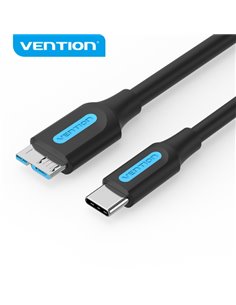 Vention Câble USB 3.0 C-Micro-B Transmision 5Gbps - Conductor Cobre Estaño - Carcasa PVC - Couleur Noir