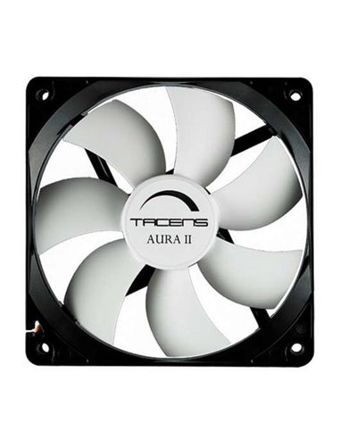 Tacens Aura II Ventilateur 80mm - Carcasa Negra, Aspas Blancas - Vitesse Max. 1500rpm