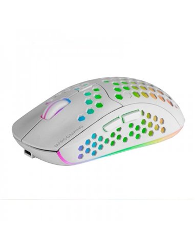 Mars Gaming MMW3 Souris Inalambrico Ultraligero - Iluminacion RGB Flow - Sensor Optico 3200 DPI - Switches Mecanicos HUANO - Bat