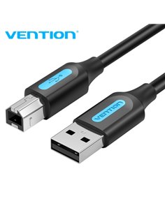 Vention Câble USB 2.0 - Cobre OFC Estañado - Haute Pureza - Corriente 2A - Conectores Tipo-B et Tipo-À - Couleur Noir